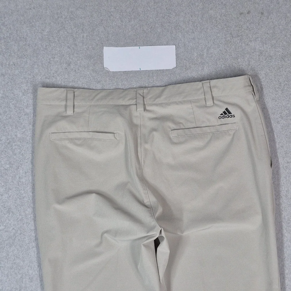 Adidas Men Pants 34X30 Beige Chino Golf Pants Logo 29